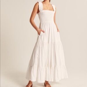 Abercrombie Poplin Smocked Maxi Dress (Petite)